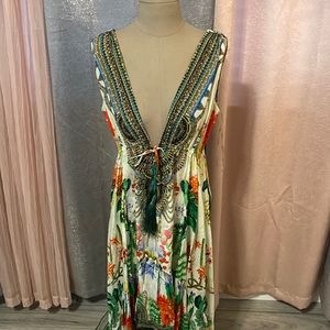 Beautiful colorful dress with beading detail